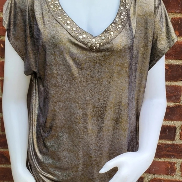 Rock & Republic bronze tone tee L‎ - Picture 4 of 8